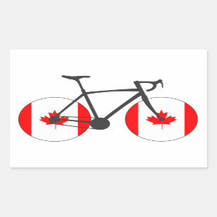 Kanada-Flaggen-Radfahren Rechteckiger Aufkleber