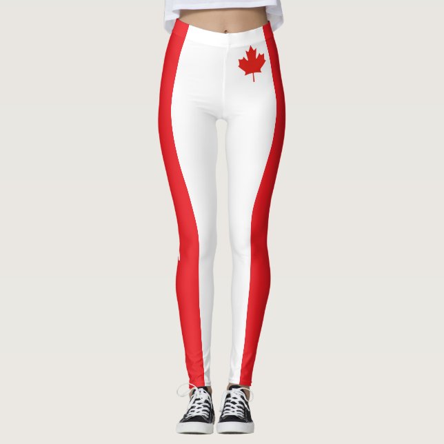 Kanada-Flaggen-rote und weiße Leggings (Vorderseite)