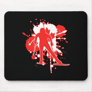 Kanada Flaggenbiathlonist - Kanadischer Biathlon Mousepad