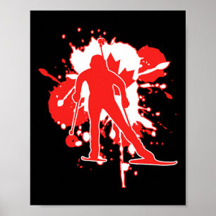 Kanada Flaggenbiathlonist - Kanadischer Biathlon Poster