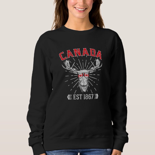 Kanada Flaggenmapelleaf Est 1867 Sonnenbrille Kana Sweatshirt (Vorderseite)