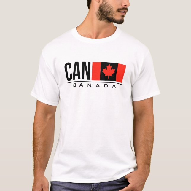 Kanada Flaggenstaat Internationaler Ländercode kan T-Shirt (Vorderseite)