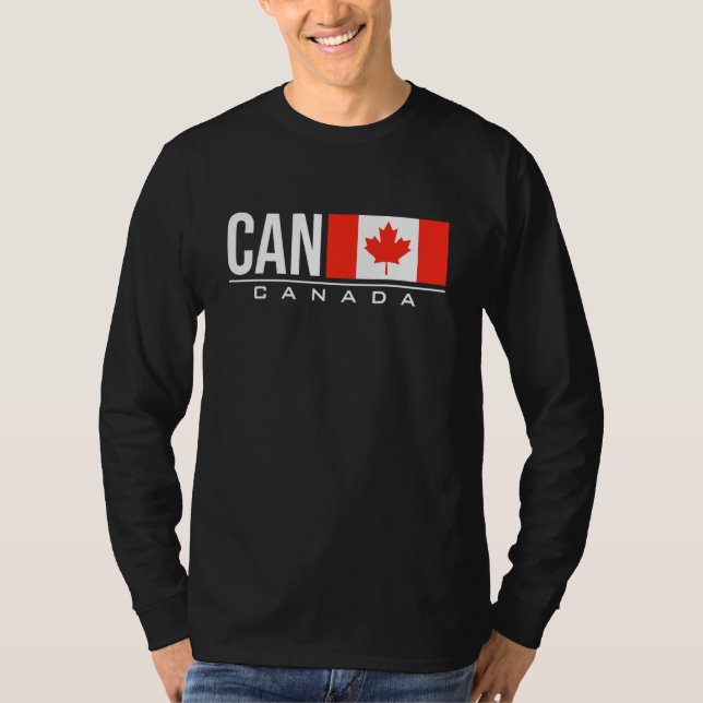 Kanada Flaggenstaat Internationaler Ländercode kan T-Shirt (Vorderseite)