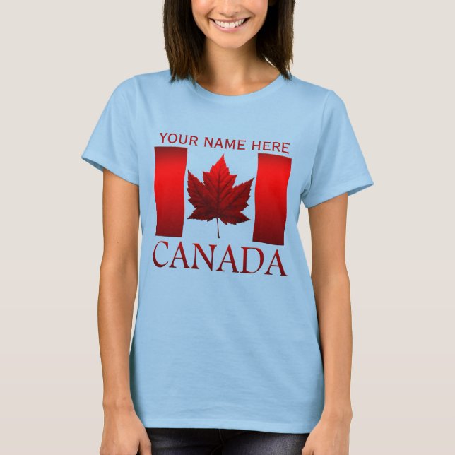 Kanada Flaggenstaat T - Shirt Personalisiertes Shi (Vorderseite)