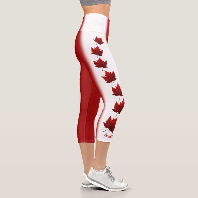 Kanada Flaggenstaaten Leggings Kanada Ahornleaf Yo (Rechts)