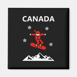 Kanada Flying Red Snowboarder Color Magnet