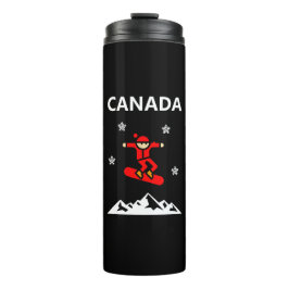 Kanada Flying Red Snowboarder Color Thermosbecher