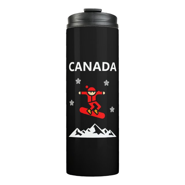 Kanada Flying Red Snowboarder Color Thermosbecher (Vorderseite)