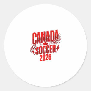 Kanada Fußball 2026 Fußball Fett Land Typografie Runder Aufkleber