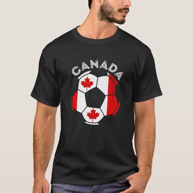 Kanada Fußball Ball Kanadische Flagge Kanada Kanad T-Shirt (Vorderseite)