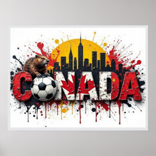 Kanada Fußball Stadtlandschaft Ölmalerei Stil Kuns Poster