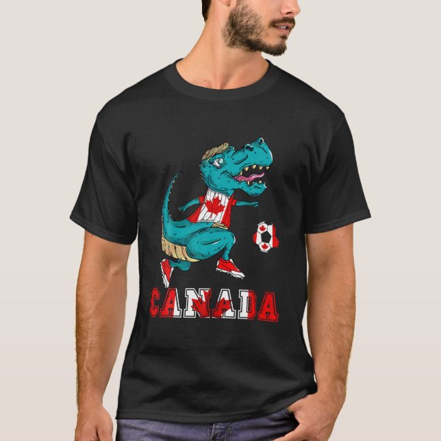 Kanada Fußballteam Kanadische Flagge Rex Ahornleaf T-Shirt (Vorderseite)