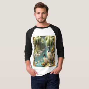 Kanada Gänse inmitten der weinenden Willows T-Shirt
