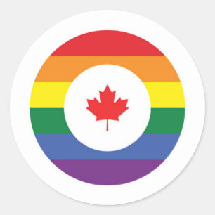 Kanada-Gay Pride Runder Aufkleber