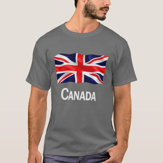 Kanada-Gewerkschafts-Jack - grundlegender dunkler T-Shirt (Vorderseite)