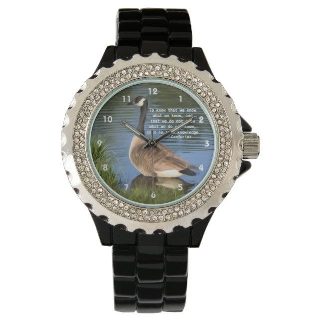 Kanada Goose Confucius Knowledge Quote Armbanduhr (Vorderseite)