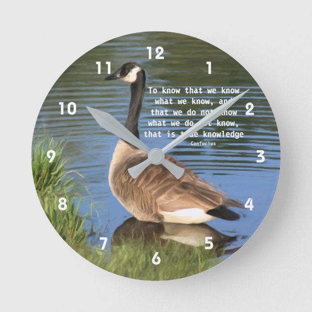 Kanada Goose Confucius Knowledge Quote Runde Wanduhr (Vorderseite)