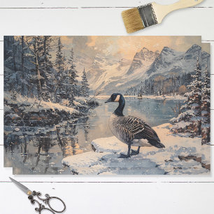 Kanada Goose Winter Landschaft Decoupage Seidenpapier