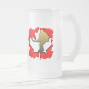 Kanada-Hockey-Gold Mattglas Bierglas