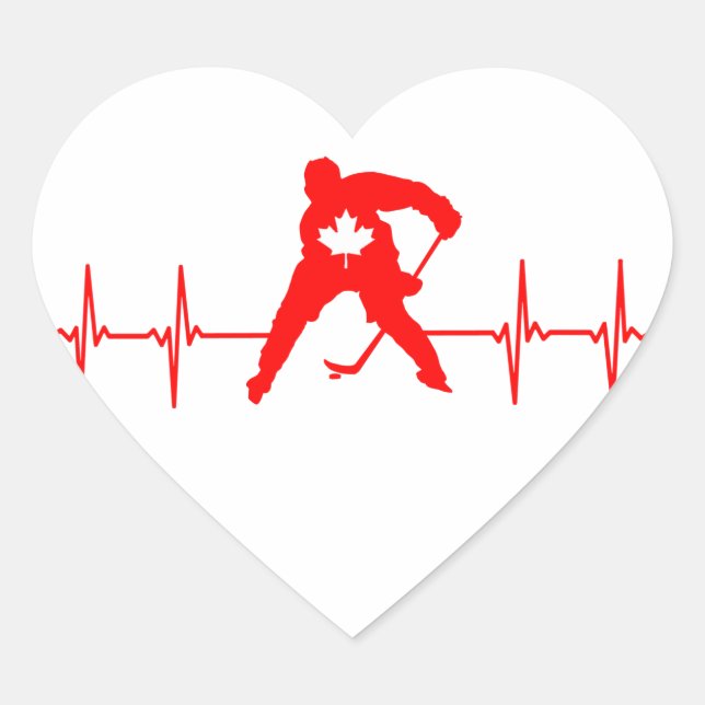 Kanada Hockey Herz-Aufkleber (Vorderseite)