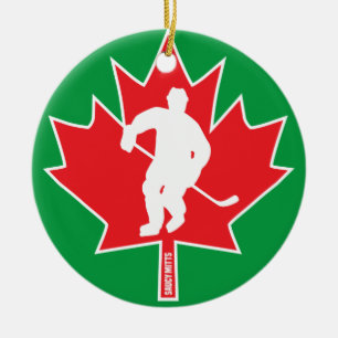 Kanada Hockey Maple Leaf Kanadischer Spieler Weihn Keramik Ornament