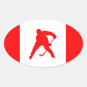 Kanada Hockey Ovaler Aufkleber