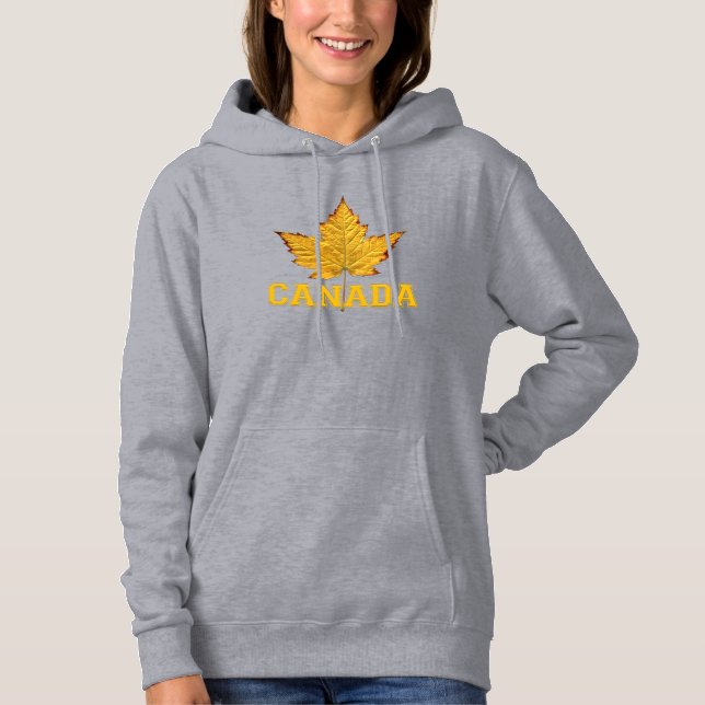 Kanada Hoodies Women's Gold Maple Leaf Hoodie Shir (Vorderseite)