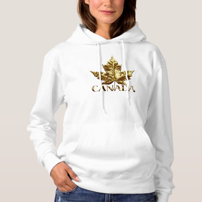 Kanada Hoodies Women's Gold Maple Leaf Souvenir (Vorderseite)