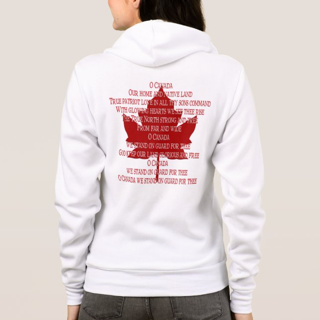 Kanada-Hymnehoodie-Shirt-Andenken-Kanada-Shirt Hoodie (Rückseite)