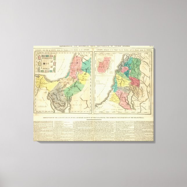 Kanada - Israel Atlas Karte Leinwanddruck (Vorderseite)