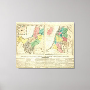 Kanada - Israel Atlas Karte Leinwanddruck