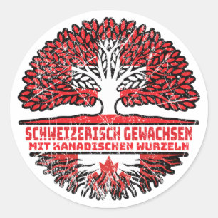 Kanada Kanadisch Schweizer Schweiz Baum Wurzel Runder Aufkleber