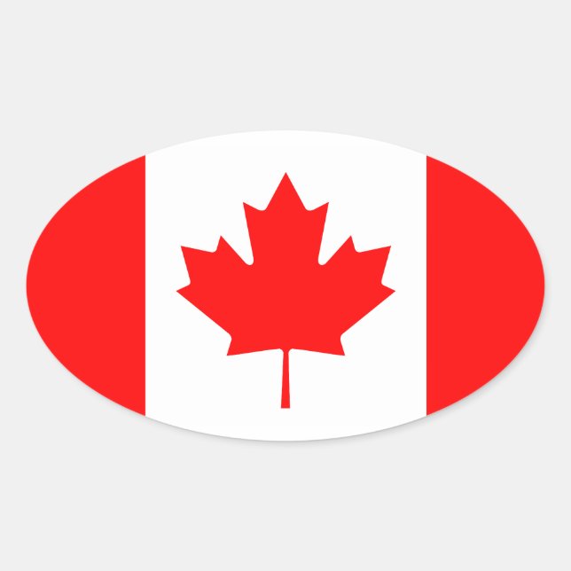 Kanada - Kanadische Flagge Ovaler Aufkleber (Vorderseite)