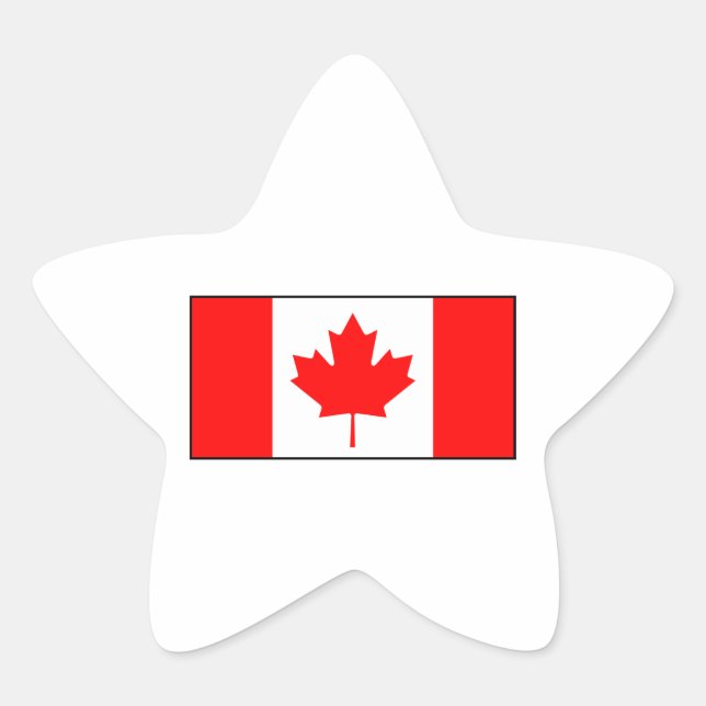 Kanada - Kanadische Flagge Stern-Aufkleber (Vorderseite)