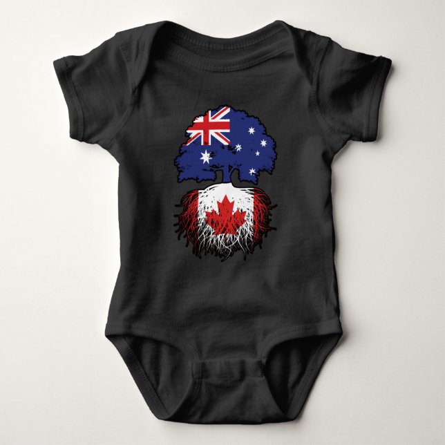 Kanada Kanadischer Australischer Tree Roots Baby Strampler (Vorderseite)