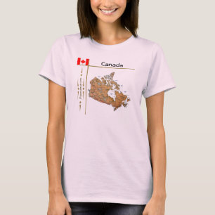 Kanada Karte + Flagge + T - Shirt
