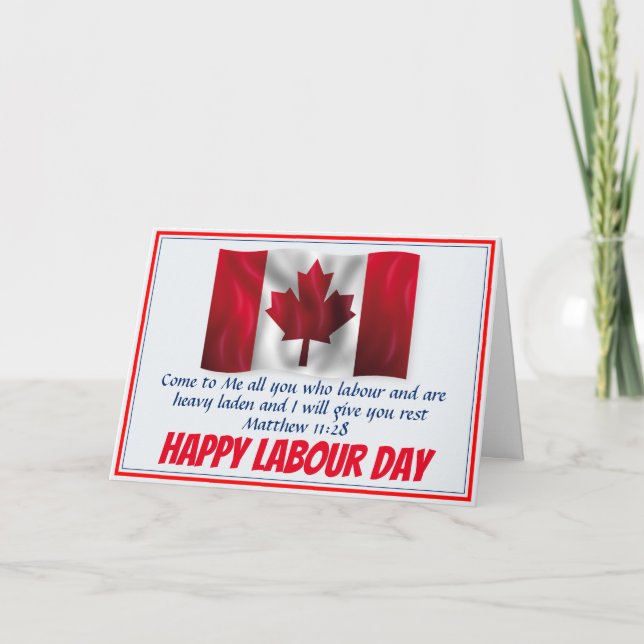 KANADA LABOR DAY Kanadische Flaggenschrift Custom Karte (Vorderseite)