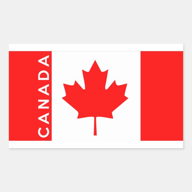 Kanada-Land-Symbol-Name Rechteckiger Aufkleber (Vorderseite)