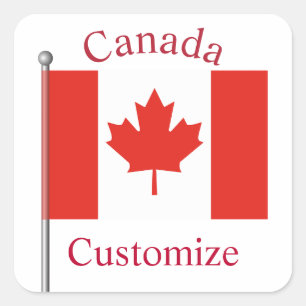 Kanada Länderflagge Thunder_Cove Quadratischer Aufkleber