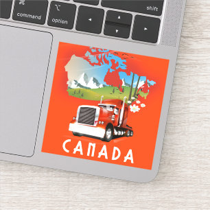 Kanada-LKW-Karte-Reiseplakat Aufkleber