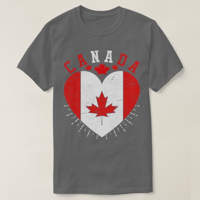 Kanada Lover Maple Leaf Kanadische Flagge Herz Kan T-Shirt (Design vorne)