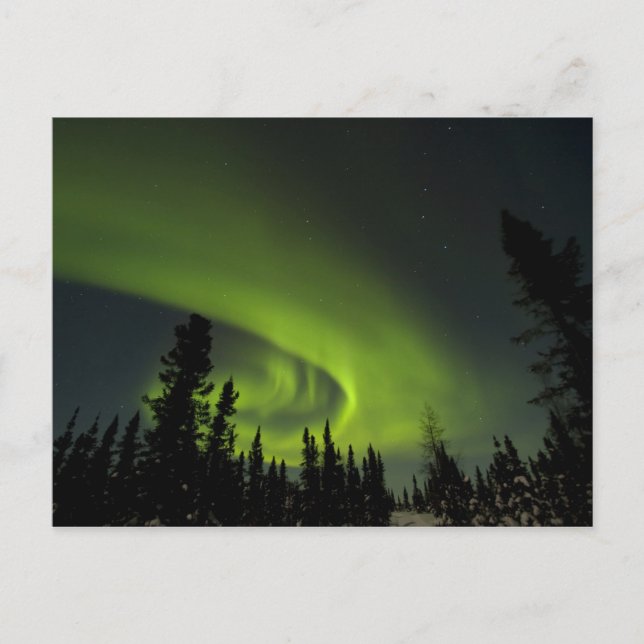 Kanada, Manitoba. Ansicht von Polarlichtern und Postkarte (Vorderseite)