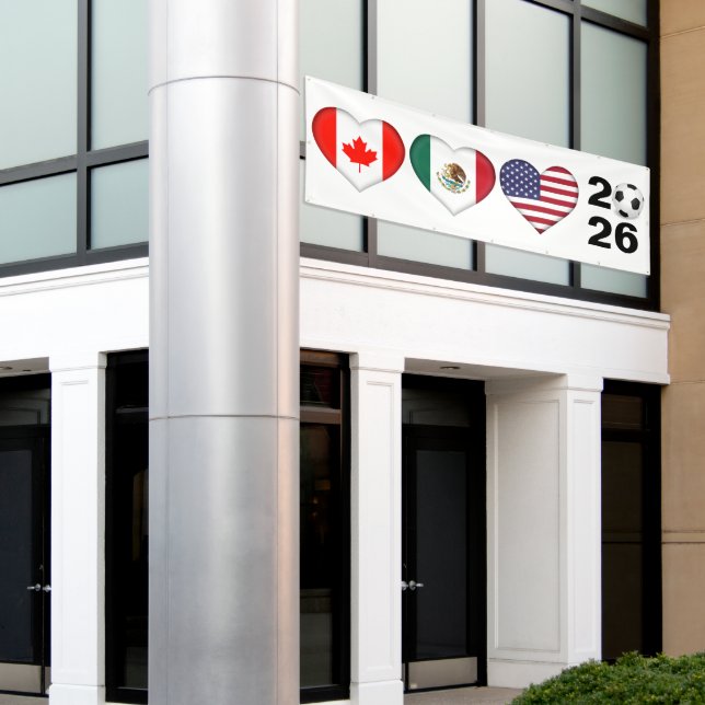 Kanada Mexiko USA Gastgeber Fußballturnier 2026 Banner (Äußeres Gebäude)