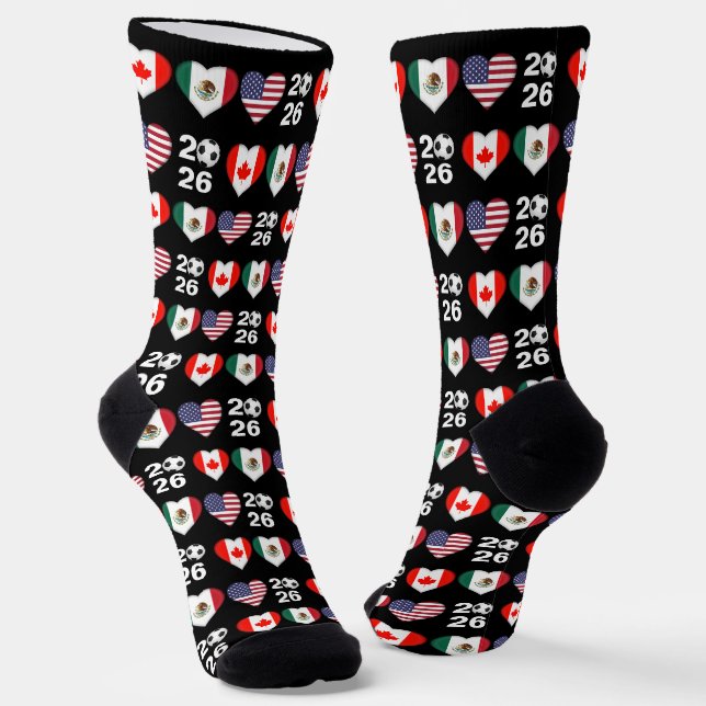 Kanada Mexiko USA Gastgeber Fußballturnier 2026 Socken (Gewinkelt)