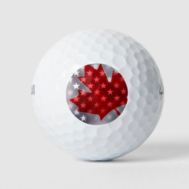 Kanada mit amerikanischen Flaggen Golfball (Vorderseite)