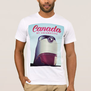 Kanada mit Lokomotive 1950er Jahre Zugposter T-Shirt