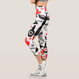 Kanada-Muster Capri Leggings