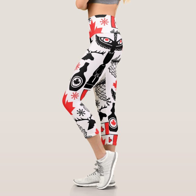 Kanada-Muster Capri Leggings (Links)