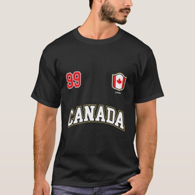 Kanada Nummer 99 kanadische Team-Hockey-Soccie T-Shirt (Vorderseite)