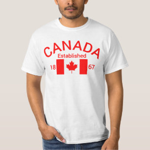 Kanada Osten. 1867 mit kanadischer Flagge (rot) -  T-Shirt